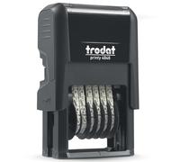 Trodat Printy 4.0 Tampon numéroteur 4846-6 bandes de chiffres et de sigles - Hauteur des caractères 4mm - Encre noire incluse - Encrage automatique - Rechargeable - Format de l'impression : 27x4mm