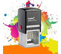 Trodat Printy 4724 - Tampon Dateur Professionnel Automatique 3 + 3 lignes À Personnaliser - Empreinte 40 x 40 mm Offerte (Noir)