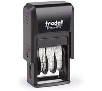 Trodat Printy 4810 Tampon auto-encreur avec date - Jour, Mois, (en lettres) Année - Impression d'encre noire Taille : 20 x 3,8 mm