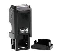 Trodat Printy 4907 - Tampon Encreur Professionnel Automatique 1 ligne À Personnaliser - Empreinte 13 x 6 mm Offerte (Noir)