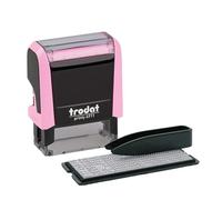 Trodat Printy 4911 Tampon encreur rose pastel - Tampon auto-encreur pour écrire du texte 3 lignes Noir 38 x 14 mm