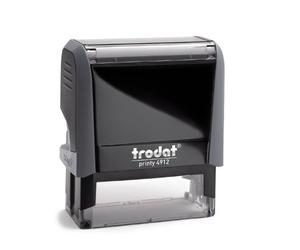 Trodat Printy 4912 - Gris - Personnaliser avec texte souhaité, personnaliser ici en ligne - Tampon auto-encreur comme timbre de nom, tampon d'adresse, tampon d'entreprise, 5 lignes, 46 x 17 mm