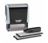 Trodat Printy 4913 Tampon auto-encreur personnalisable par vous Bleu pastel Peut être changé plusieurs fois Encre noire Taille d'impression 57 x 21 mm Max 6 lignes de texte