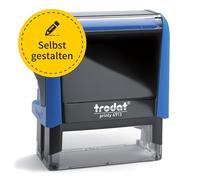 Trodat Printy 4913 Tampon encreur d'entreprise 58 x 22 mm Texte au choix + logo personnalisables - Auto-encreur - Tampon d'entreprise - Tampon d'adresse - Personnalisable (couleur du boîtier bleu)