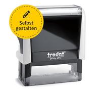 Trodat Printy 4913 Tampon encreur d'entreprise 58 x 22 mm Texte au choix + logo personnalisables - Auto-encreur - Tampon d'entreprise - Tampon d'adresse - Personnalisable (couleur du boîtier blanc)