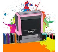 Trodat Printy 4915 - Tampon Encreur Professionnel Automatique 6 Lignes À Personnaliser - Empreinte 70 x 25 mm Offerte (Rose Pastel)
