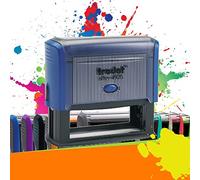 Trodat Printy 4925 - Tampon Encreur Professionnel Automatique 6 lignes À Personnaliser - Empreinte 82 x 25 mm Offerte (Bleu)