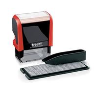 Trodat Printy 4951cm - Tampon pour Marquer les vêtements - Encrage Automatique - Empreinte nette - 3 Lignes - Taille de L’Empreinte 38 x 14 mm - Encre noire, plaque de composition et pince fournies