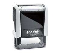 Trodat Printy Line 4911 (Blanc, Medium 37x13mm) Tampon encreur professionnel personnalisé, auto-encreur, tampon d'entreprise, tampon d'adresse