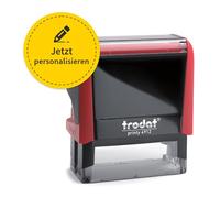 Trodat Printy Tampon 4912 - Empreinte 47 x 18 mm - Texte souhaité + logo personnalisé - Auto-encreur - Tampon d'entreprise - Tampon d'adresse - Personnalisable en ligne (couleur du boîtier rouge)