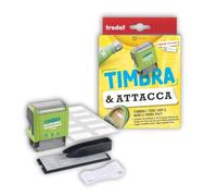 Trodat Tampon & Attache, Ensemble modulaire pour tissus, séries de caractères et chiffres, pincettes, étiquettes et ruban thermoadhésif, pour marquer les vêtements et les objets