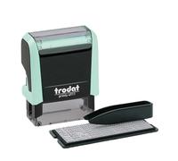 Trodat Tampon auto-encreur Printy 4911 – 3 lignes, empreinte noire, 38 x 14 mm, vert pastel