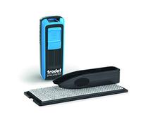 Trodat Tampon Bleu auto-encreur Automodulable Fai-Da-Te de poche, Pocket Printy 9511 Typo, 38 x 14 mm 3 lignes, y compris cartouche d'encre noire, avec pince et 1 jeu de caractères, icônes et chiffres