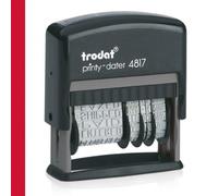 Trodat-Tampon Dateur Printy Trodat 4817 Tampon encreur Date et 12 phrases textes en allemand rouge