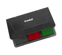 Trodat Tampon encreur manuel pour loisirs créatifs - 1 tampon encreur avec 3 couleurs en gris, rouge, vert clair, encre indélébile, taille 10 x 7 cm, idéal pour Trodat vintage & Trodat Creative Mini