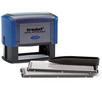 Trodat Tampon encreur Personnalisable Printy 4928T Typomatic - Encrage automatique - 7 Lignes de Texte à Réaliser soi-même - Lettres, Pince + Encre Noire fournies Bleu - idéal pour cachet entreprise