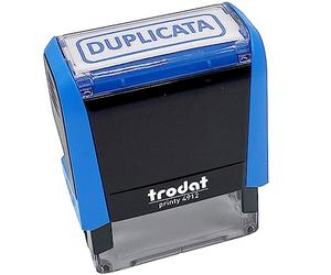 TRODAT Tampon X-print 4912 Formule Commerciale Texte + Picto "DUPLICATA" Bleu