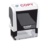 Trodat Timbre 4912 Office Printy avec texte anglais COPIE - Auto-encreur - Encre rouge et bleue - 18 x 46 mm