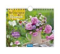 TRÖTSCH - Notizkalender Blumen 2026 mit 12 Postkarten | Notizkalender Querformat