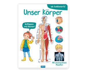 TRÖTSCH - Wissensbuch "Unser Körper" | Kinderbuch mit Klappmodell für einen Einblick ins Innere des Körpers