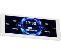 Trofeo Vision Écran LCD AIO de 17,4 cm, connexion USB de type C | Surveillance matérielle en temps réel | Résolutions 1280 x 480, thèmes prédéfinis et DIY pour boîtier de PC de jeu/refroidisseur de