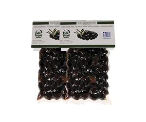 TrofoPlan Olives Noires Throumpa de Grèce 2 x 200g - Olives de Thassos Mûries Naturellement sur l’Arbre - Olives Méditerranéennes Séchées - Sans Sel Ajouté - Vegan - Sans Additifs