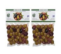 TrofoPlan Olives Vertes et Kalamata Grecques Mélangées 2 x 200 g - Mélange Premium d’Olives de Grèce | Marinées au Piment et Origan | Végétariennes & Veganes | Apéritifs, Salades et Encas