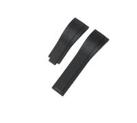 TROGPYXG Bracelet à boucle papillon en acier inoxydable, compatible avec Rolex Black Green Submariner Daytona Water Ghost, montre en caoutchouc durable for hommes(Black-No Buckle)