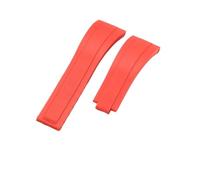 TROGPYXG Bracelet à boucle papillon en acier inoxydable, compatible avec Rolex Black Green Submariner Daytona Water Ghost, montre en caoutchouc durable for hommes(Red-No Buckle)