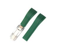 TROGPYXG Bracelet à boucle papillon en acier inoxydable, compatible avec Rolex Black Green Submariner Daytona Water Ghost, montre en caoutchouc durable for hommes(Green-Steel Rose-Z9)