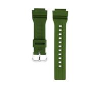 TROGPYXG Bracelet de montre en caoutchouc de couleur étanche, 18mm, Compatible avec Casio WS-1400H/1300/1500 W-737H AE1500, Bracelet unisexe en résine et Silicone(Green silver pin)