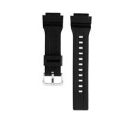 TROGPYXG Bracelet de montre en caoutchouc de couleur étanche, 18mm, Compatible avec Casio WS-1400H/1300/1500 W-737H AE1500, Bracelet unisexe en résine et Silicone(Black silver pin)