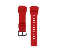 TROGPYXG Bracelet de montre en caoutchouc de couleur étanche, 18mm, Compatible avec Casio WS-1400H/1300/1500 W-737H AE1500, Bracelet unisexe en résine et Silicone(Red black pin)
