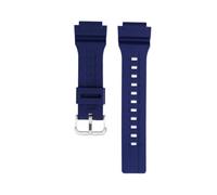 TROGPYXG Bracelet de montre en caoutchouc de couleur étanche, 18mm, Compatible avec Casio WS-1400H/1300/1500 W-737H AE1500, Bracelet unisexe en résine et Silicone(Blue silver pin)