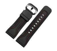 TROGPYXG Bracelet de montre en caoutchouc étanche de 28mm, boucle de remplacement, grande taille, accessoires compatibles avec le bracelet Seven on Friday P3C/02(Black red black)