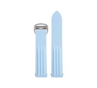 TROGPYXG Bracelet de montre en caoutchouc Fluororubber for hommes, Compatible avec la série Cartier Roadster, Bracelet à boucle pliante à dégagement rapide(Sky blue-silver)