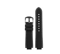 TROGPYXG Bracelet de montre en cuir Compatible avec Casio EFB-680 GSTB400 GST-B400/B200 ECB-10YD, Bracelet de montre de Modification 24x14mm, noir bleu(Silicone black-BK,24X14mm)
