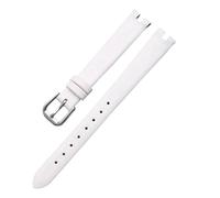 TROGPYXG Bracelet de montre en cuir Compatible avec Tissot 1853, bracelet à encoche, série Flamenco T003, ceinture T009a for femmes, 8mm 10 Mm12mm(White-silver,8mm-3mm)