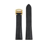 TROGPYXG Bracelet de montre en cuir de 17 mm, 18 mm, 20 mm, compatible avec la artier Must London, bracelet de rechange en cuir de veau for femmes et hommes(Black golden,22mm)