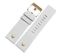 TROGPYXG Bracelet de montre en cuir de vache avec rivets, compatible avec Diesel DZ7313 DZ7333 7322 7257 4318 7348 7334 de remplacement(White Gold buckle,28mm)