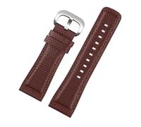 TROGPYXG Bracelet de montre en cuir de vache for hommes, 28mm, souple, noir, noir, ligne rouge, Compatible avec Seven Friday M2/Q201/02/03(017Brown-S pin)