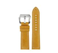 TROGPYXG Bracelet de montre en cuir de vache italien givré Compatible avec Casio PROTREK série PRG-600/PRG-650/PRW-6600 bracelet de sport de plein air(A Khaki-silver)