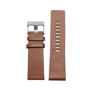 TROGPYXG Bracelet de montre en cuir Diesel, Compatible avec DZ7311 DZ7332 DZ7314 DZ1405 4323 4318, noir marron 22 24 26 28 30 32mm(Light brown steel,Width 28mm)