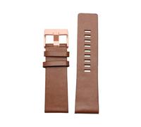 TROGPYXG Bracelet de montre en cuir Diesel, Compatible avec DZ7311 DZ7332 DZ7314 DZ1405 4323 4318, noir marron 22 24 26 28 30 32mm(Light brown RG,Width 28mm)
