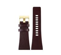 TROGPYXG Bracelet de montre en cuir Diesel, Compatible avec DZ7311 DZ7332 DZ7314 DZ1405 4323 4318, noir marron 22 24 26 28 30 32mm(Dark brown gold,Width 28mm)