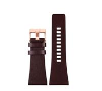 TROGPYXG Bracelet de montre en cuir Diesel, Compatible avec DZ7311 DZ7332 DZ7314 DZ1405 4323 4318, noir marron 22 24 26 28 30 32mm(Dark brown RG,Width 24mm)