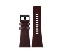 TROGPYXG Bracelet de montre en cuir Diesel, Compatible avec DZ7311 DZ7332 DZ7314 DZ1405 4323 4318, noir marron 22 24 26 28 30 32mm(Dark brown black,Width 26mm)