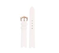 TROGPYXG Bracelet de Montre en Cuir for Femme Compatible avec Cartier Ballon Blanc W4BL0003 WJBL0006 Bande à Motif en Soie Ceinture d'interface Concave 14MM 16MM(B-white-rose gold,16-5mm)