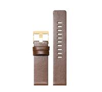 TROGPYXG Bracelet de montre en cuir for hommes, Compatible avec Diesel DZ4323/1657/4318, motif Litchi, aiguille, 22 24 26 28 30 Mm(D-Brown-Gold,22mm)