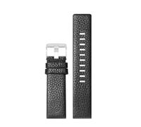 TROGPYXG Bracelet de montre en cuir for hommes, Compatible avec Diesel DZ4323/1657/4318, motif Litchi, aiguille, 22 24 26 28 30 Mm(C-Black-Silver,22mm)